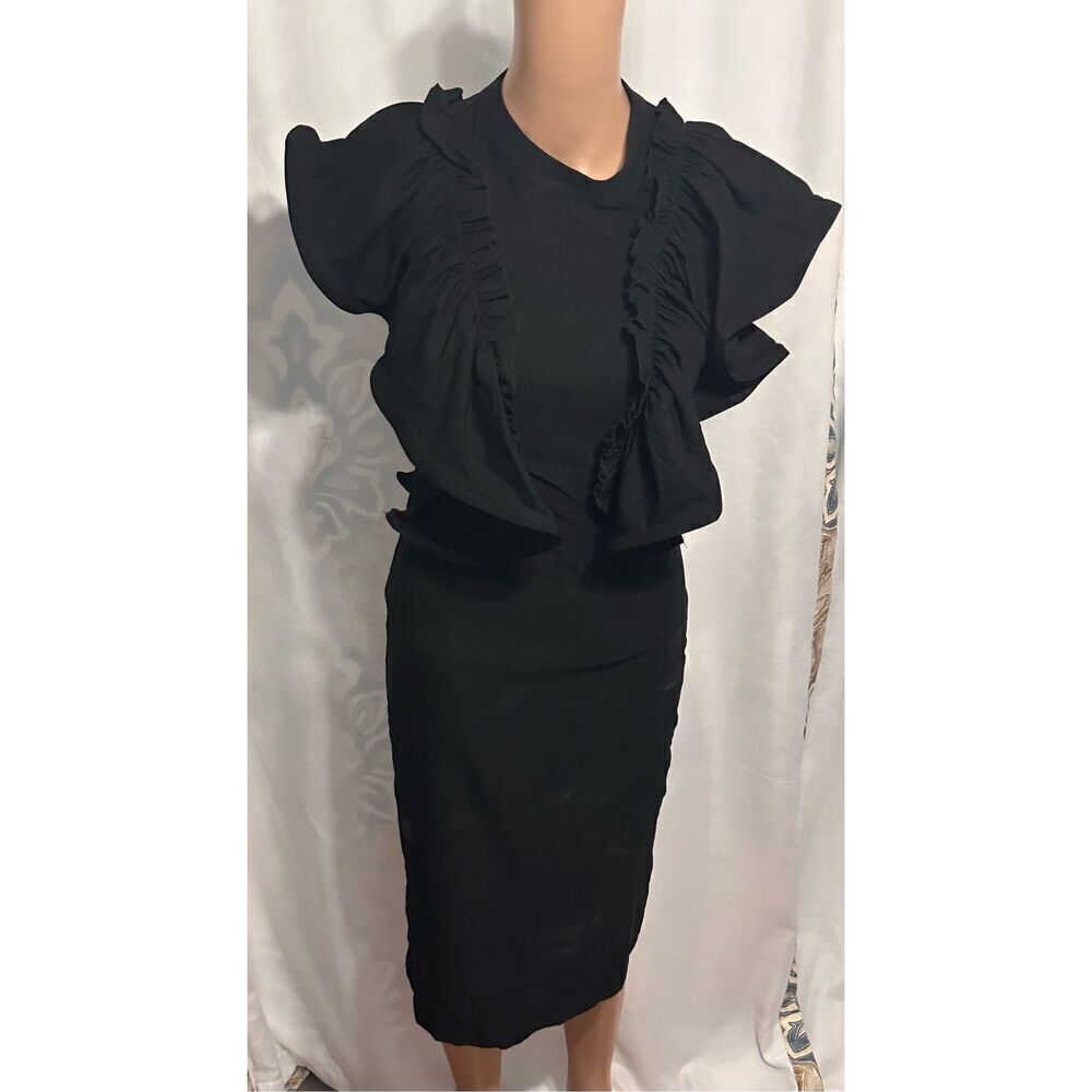 BEAUTIFUL size small BLACK Summer Casual Dresses for Women Flutter Sleeve Bodyco